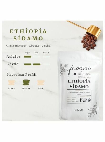 Ethiopia Sidamo Çekirdek Kahve 250 Gr.