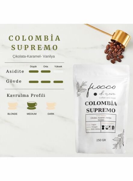 Colombia Supremo Filtre Kahve 250 gr Çekirdek